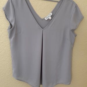 Pink Rose Gray Blouse